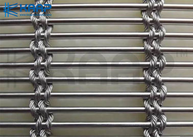 Building Facades Decorative Steel Mesh Cable Rod Corrosion Resistant Plain Weave