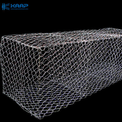 Anticorrosive Hexagonal Galvanized 3mm Woven Gabion Baskets Wall