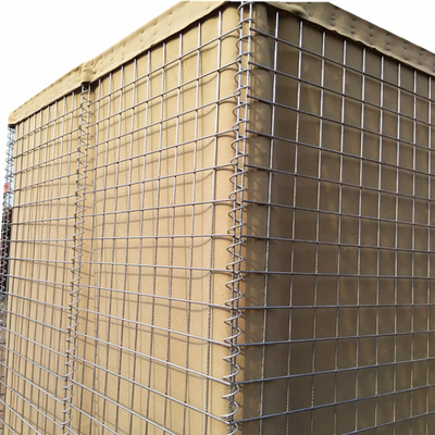 1.2m High Welded Hesco Gabion Military Sand Wall Guardrail With Textile Cloth